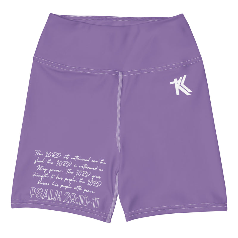 Psalm 29:10-11 Yoga Shorts