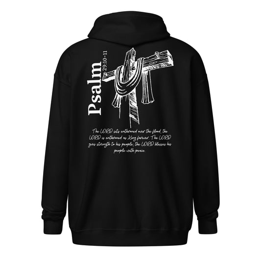 Psalm 29:10-11 heavy blend zip up