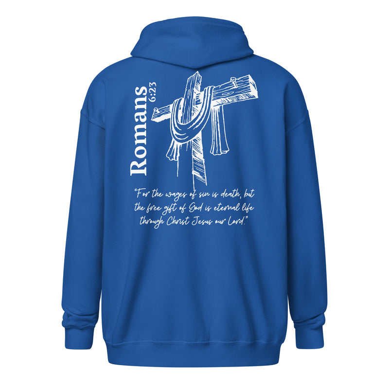 Romans 6:23 heavy blend zip up