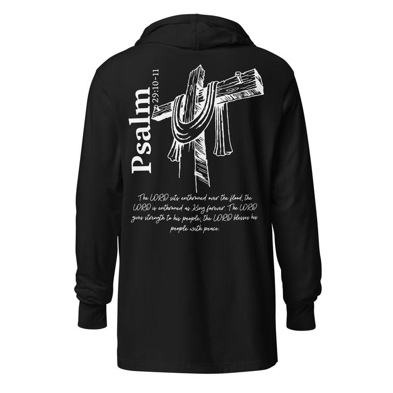 Psalm 29:10-11 Hooded long-sleeve