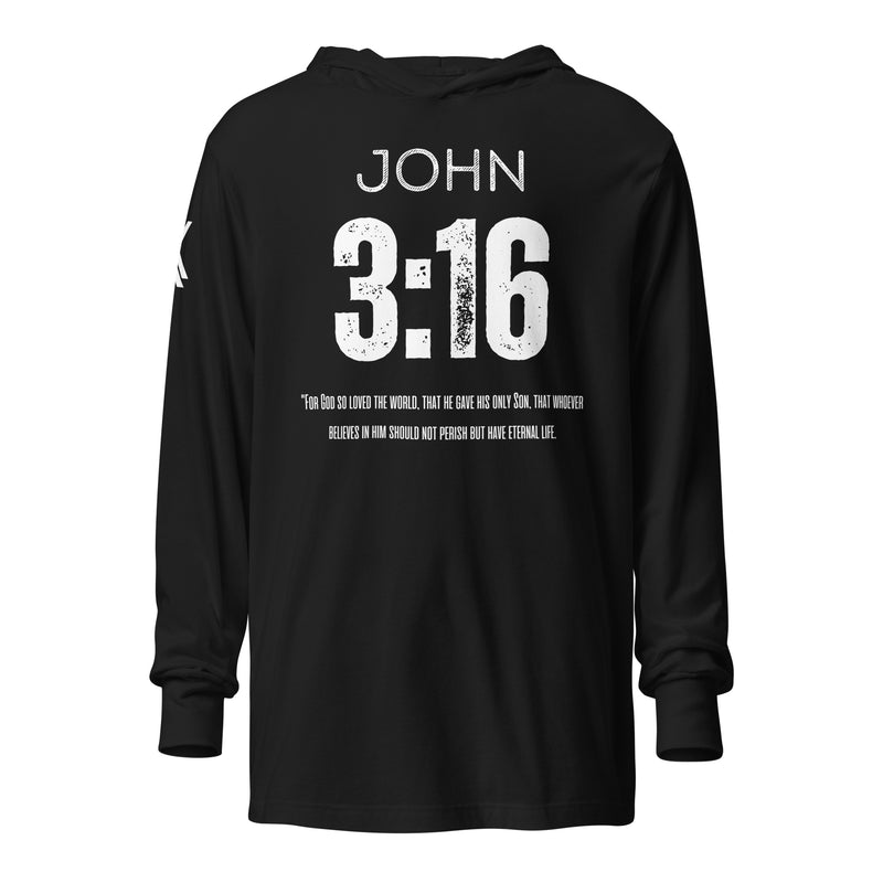 John 3:16 Hooded long-sleeve