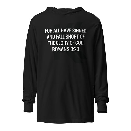 Romans 3:23 Hooded long-sleeve