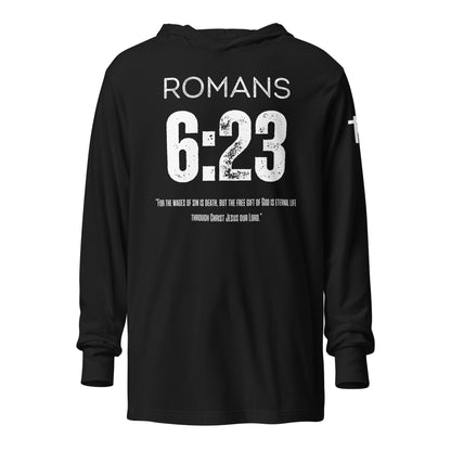 Romans 6:23 Hooded long-sleeve