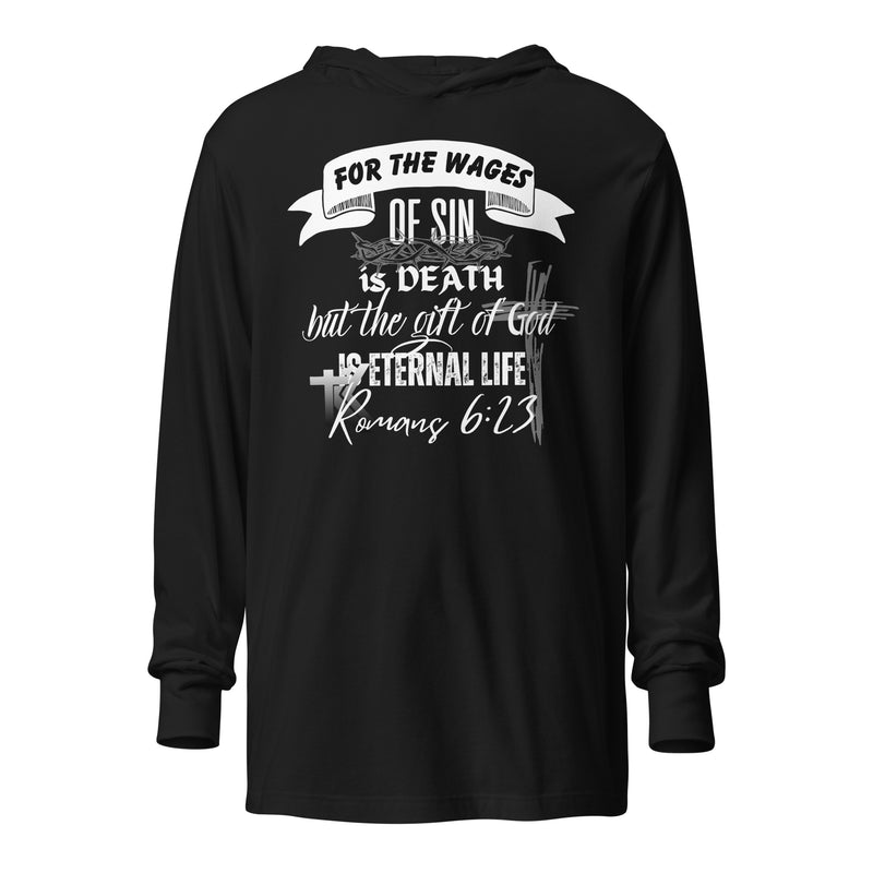 Romans 6:23 Hooded long-sleeve