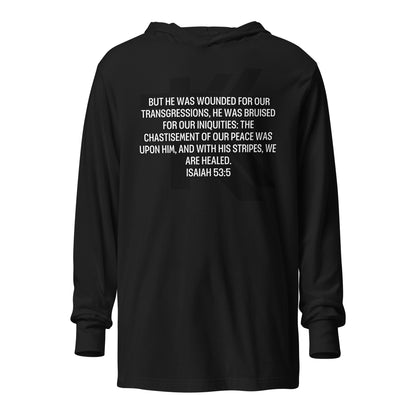 Isaiah 53:5 Hooded long-sleeve