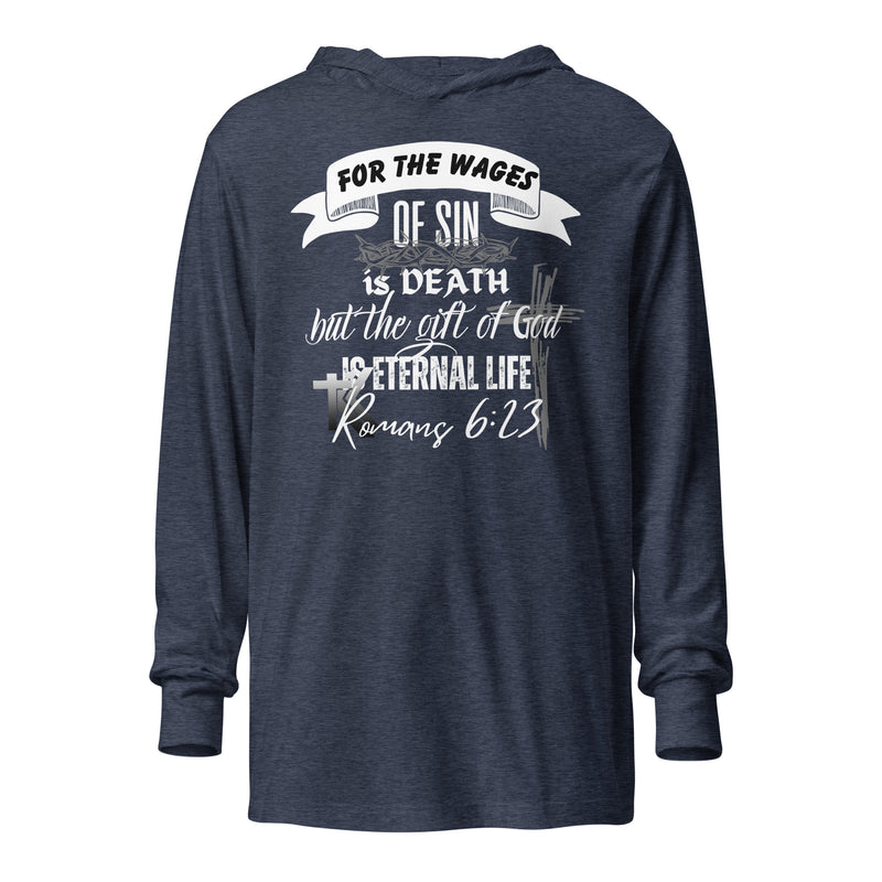 Romans 6:23 Hooded long-sleeve