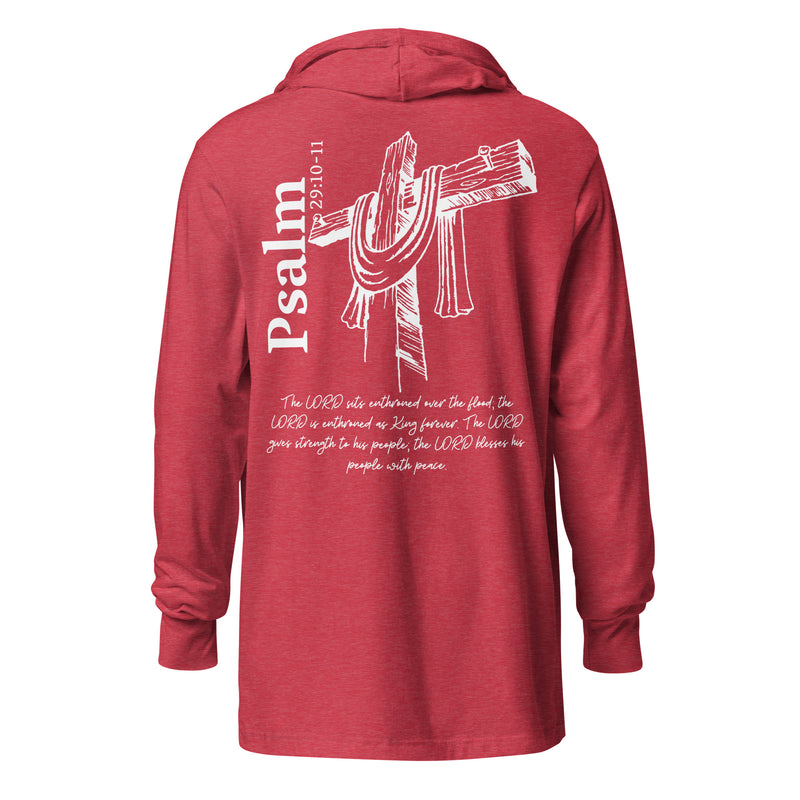 Psalm 29:10-11 Hooded long-sleeve