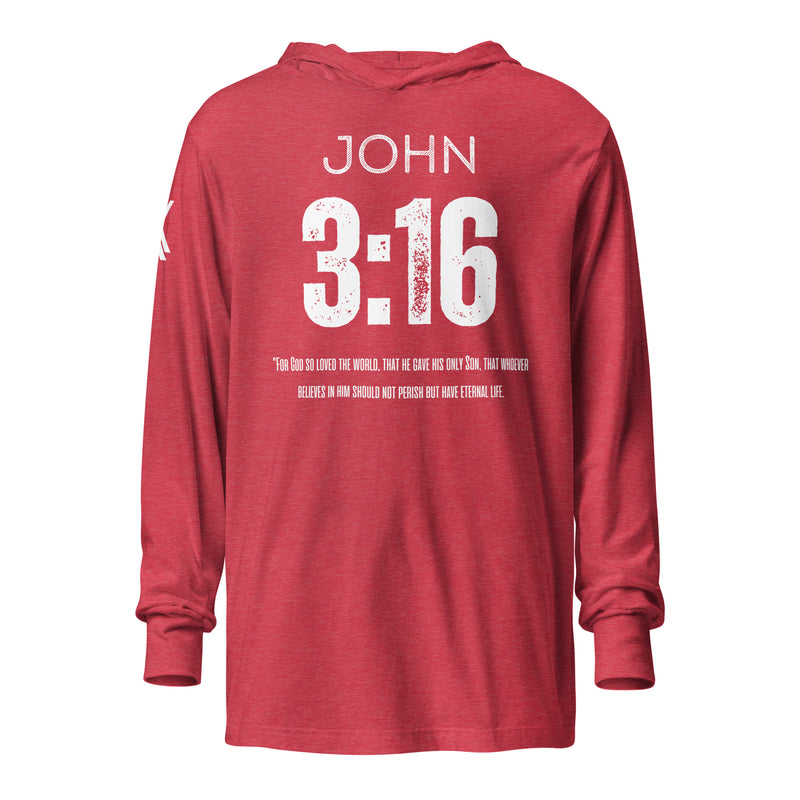 John 3:16 Hooded long-sleeve