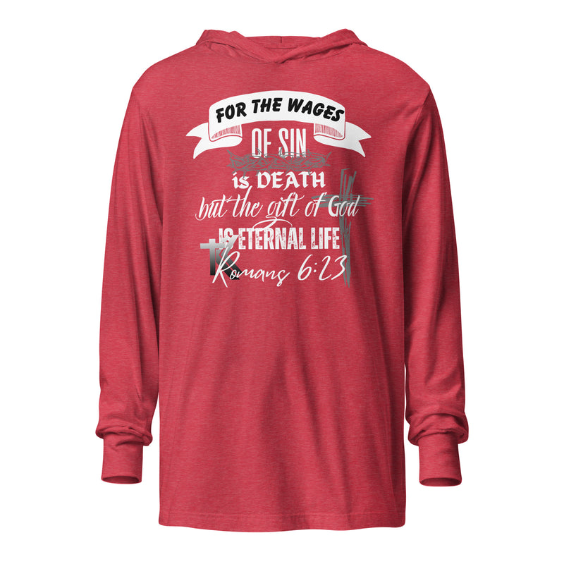 Romans 6:23 Hooded long-sleeve