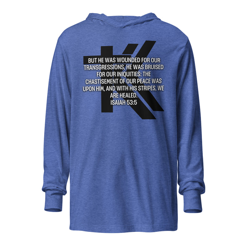 Isaiah 53:5 Hooded long-sleeve