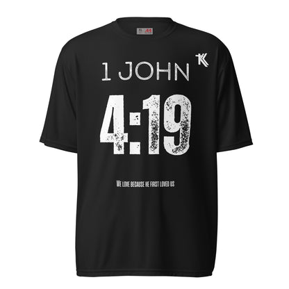 1 John 4:19 performance crew neck