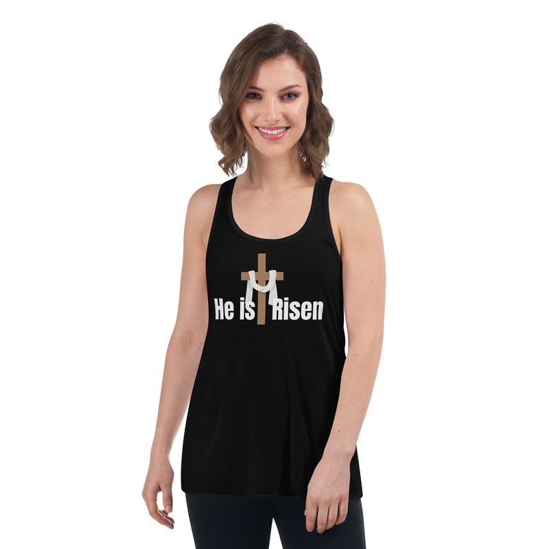 He is Risen Flowy Racerback