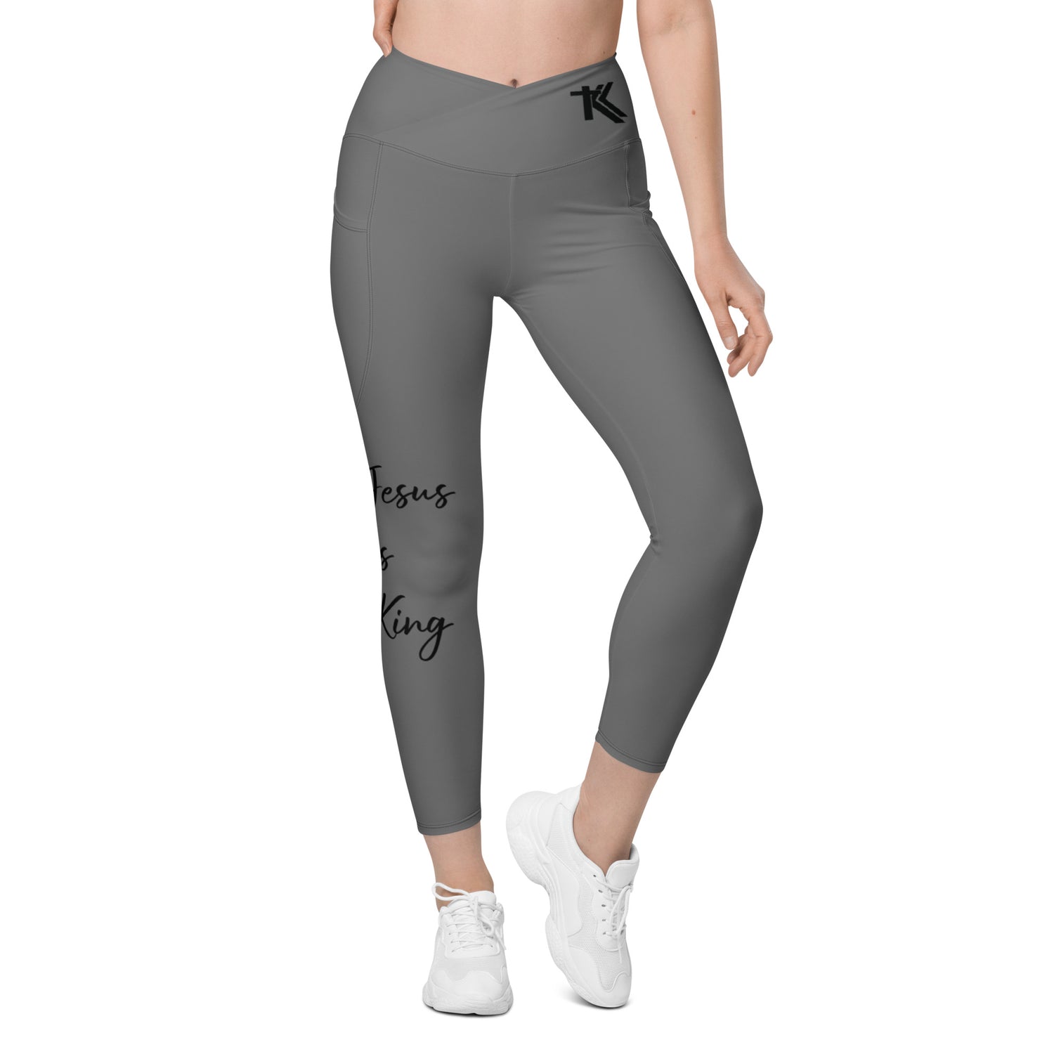 Crossover leggings with pockets