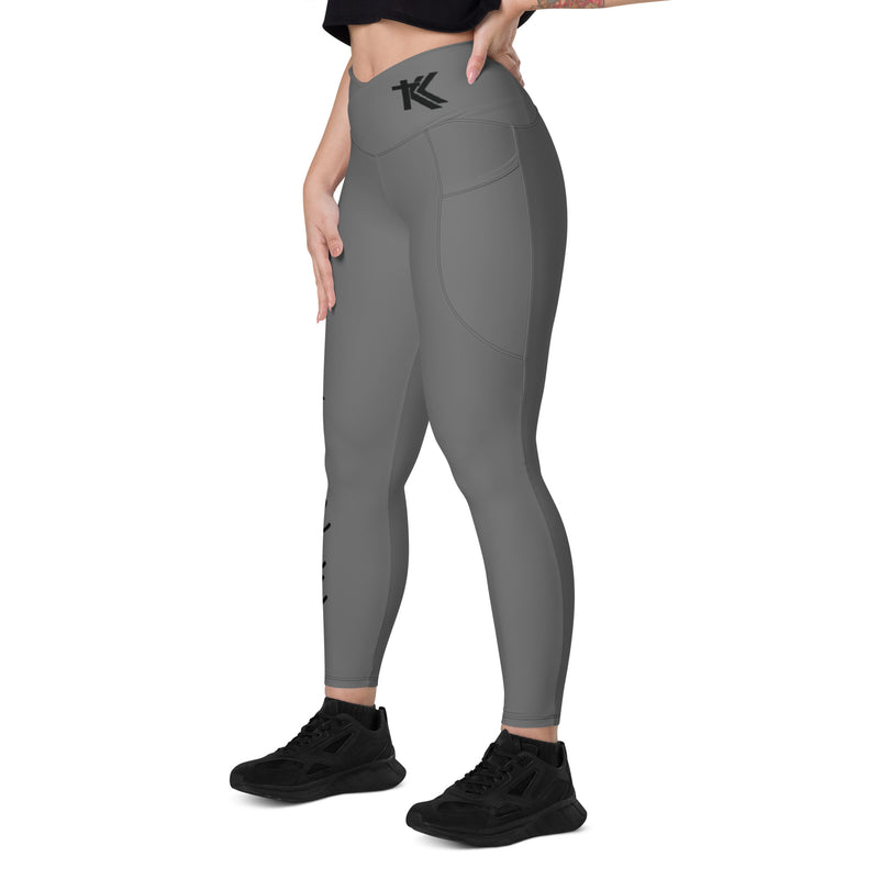 Crossover leggings with pockets