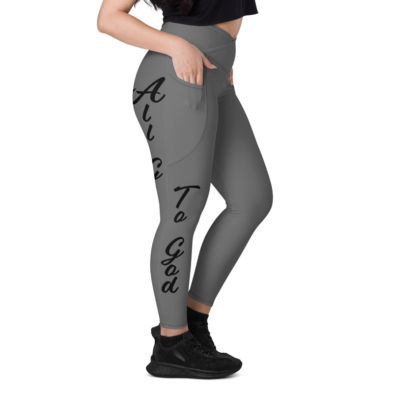 Crossover leggings with pockets