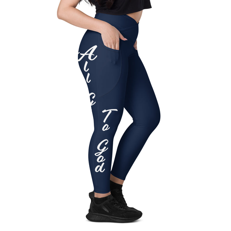 Crossover leggings with pockets