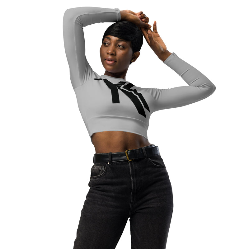 Recycled long-sleeve crop top