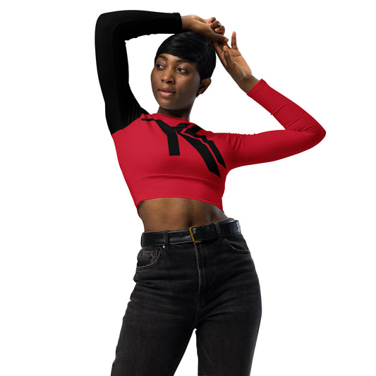 Recycled long-sleeve crop top