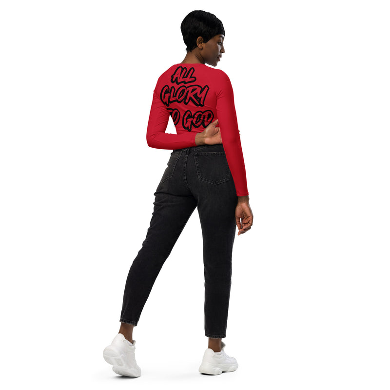 Recycled long-sleeve crop top