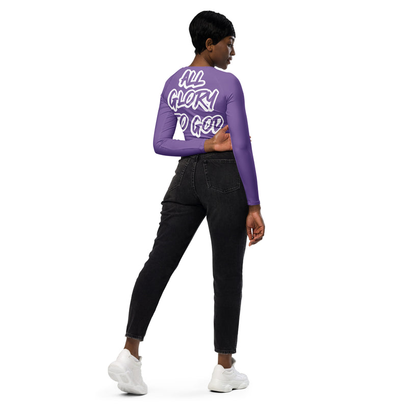 Recycled long-sleeve crop top