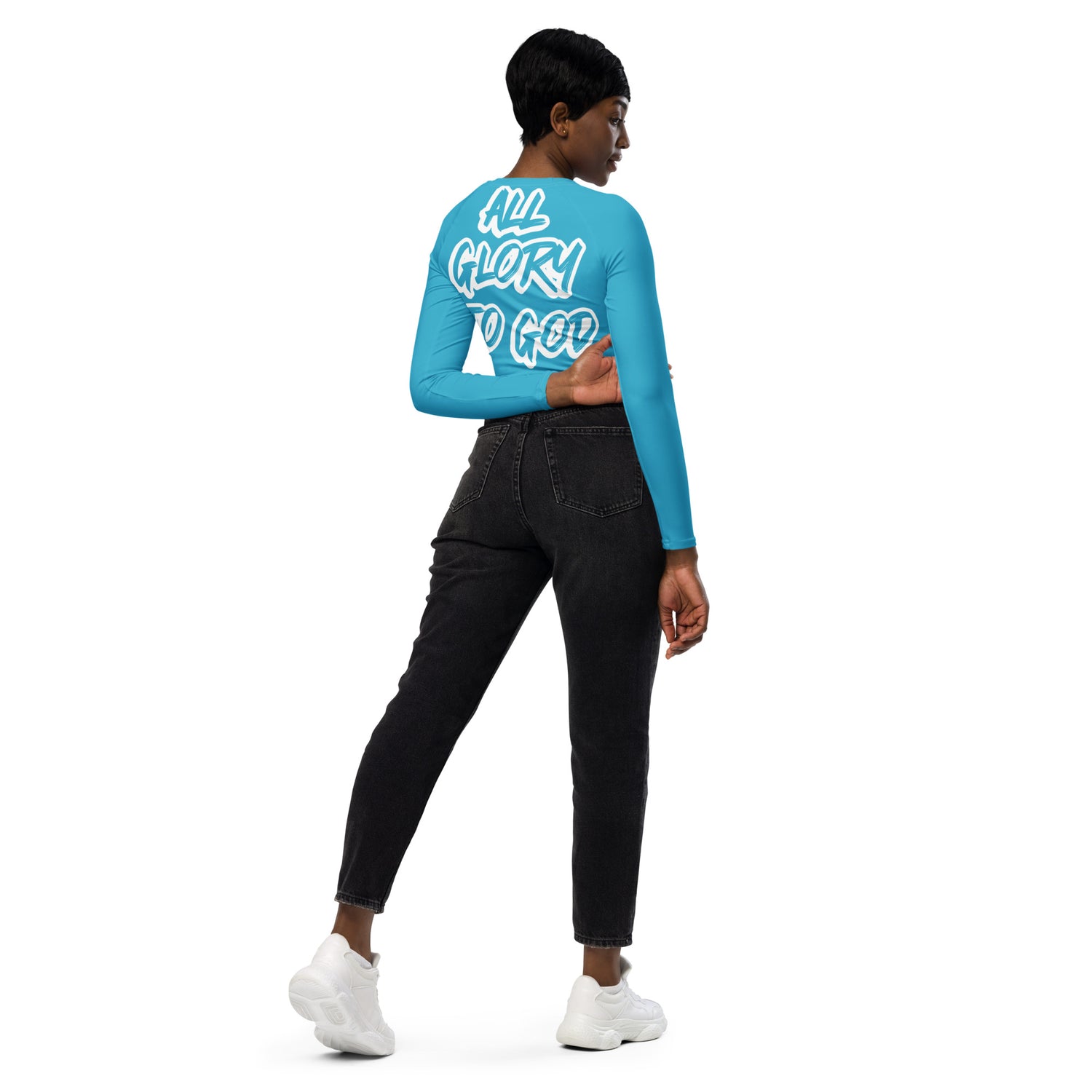 Recycled long-sleeve crop top