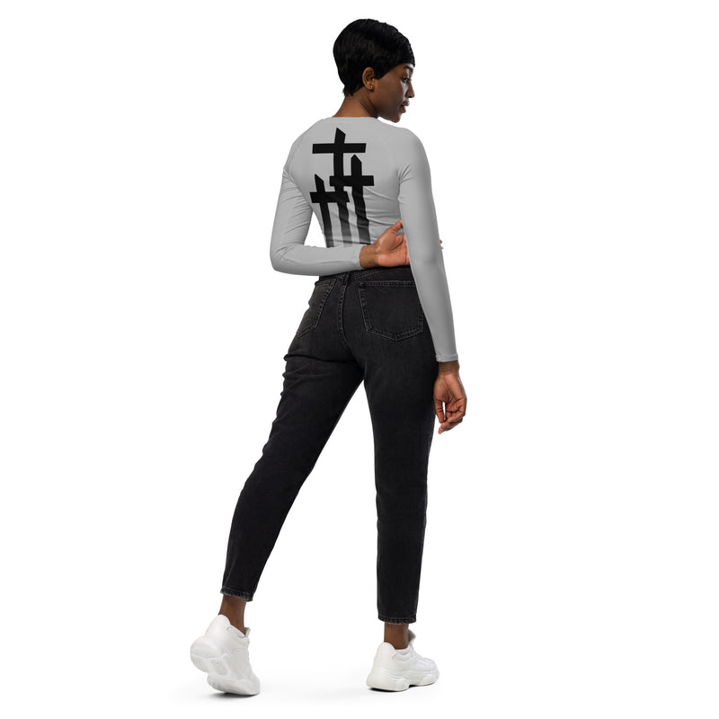 Recycled long-sleeve crop top